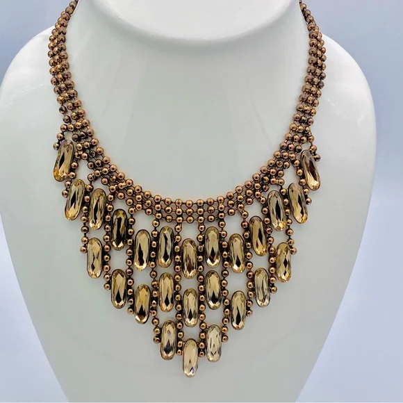 OTT Costume Gold Statement Necklace - Picture 2 of 10